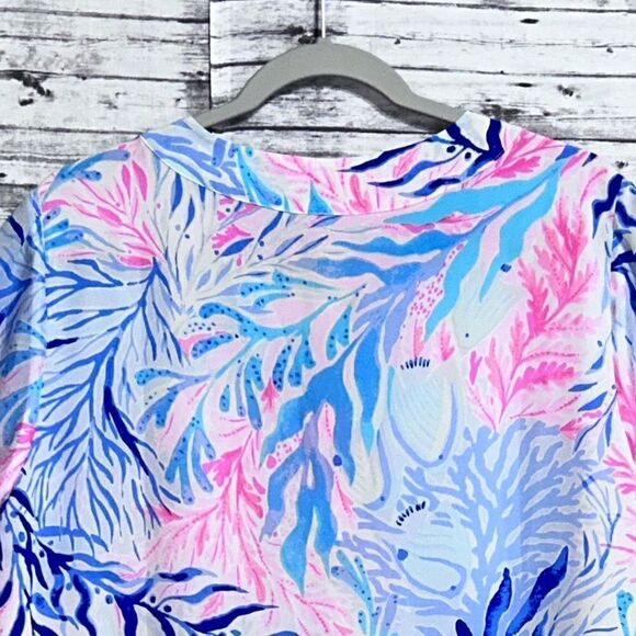 Lilly Pulitzer Eleanora Silk Dress Kaleidoscope Coral - Picture 6 of 10